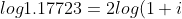 log 1.17723 = 2 log (1 + i)